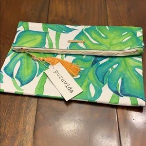 NWT Pura Vida Palm Clutch